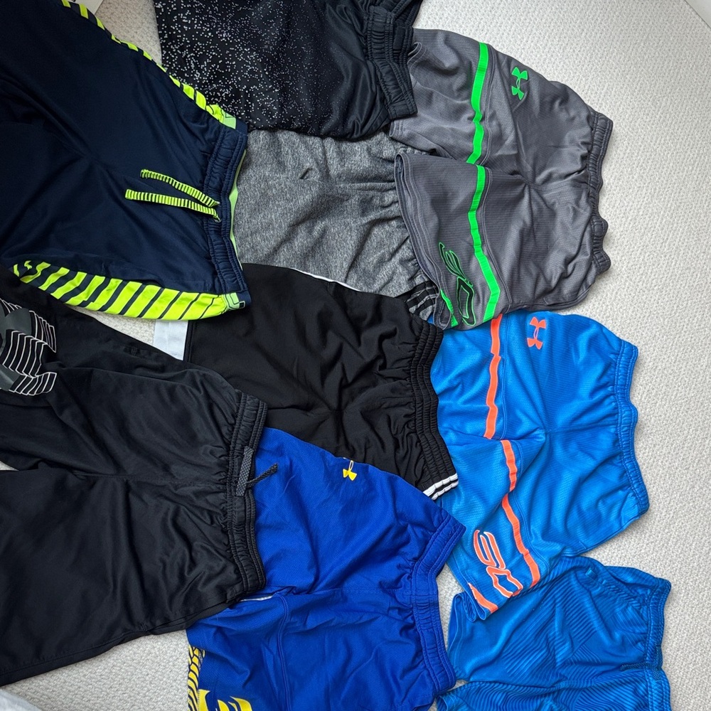 Under Armour and Adidas Multi-Color Athletic Shorts Lot if 9 pairs
